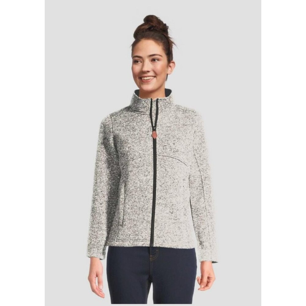 Inspire Women's Light Heather Bonded Sweater Fleece Jacket Size Medium (Knoss)